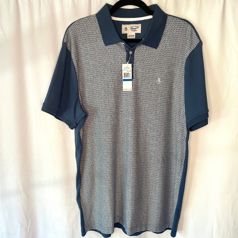 Original Penguin Polo, Dark Navy Pattern, Size XL